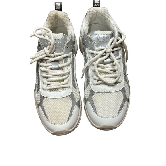 MSGM logo-embossed panelled sneakers in Off - White NWB Size 36/6 - Picture 1 of 10
